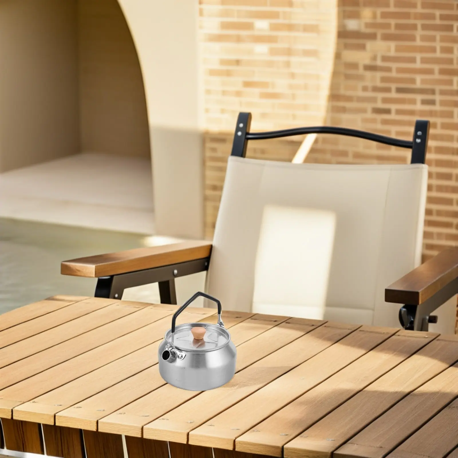 

Stainless Steel 1L Outdoor Camping Kettle Portable Tea Pot for Gas Stove Quick Boil Lightweight Backpacking Hiking Travel Hot