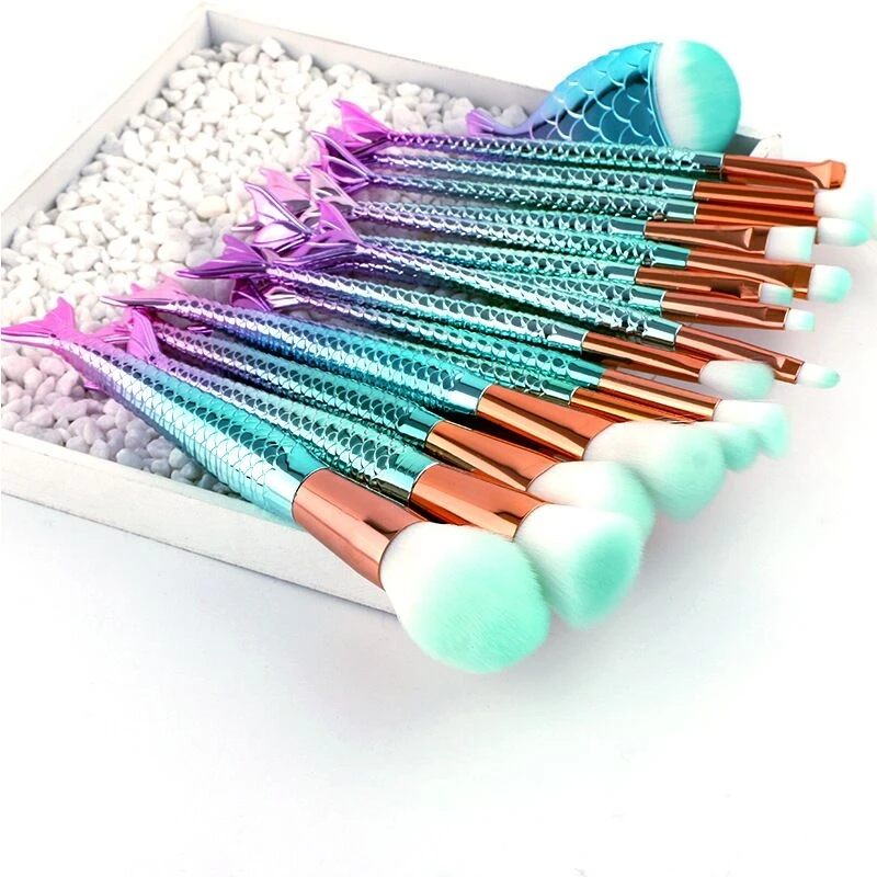 Mermaid makeup brush set face brush