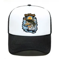 For Fishing Fish Logo Mesh Trucker Hat Fashion Men Women Advertising Travel Team Baseball Caps Truker Hats snapback cap