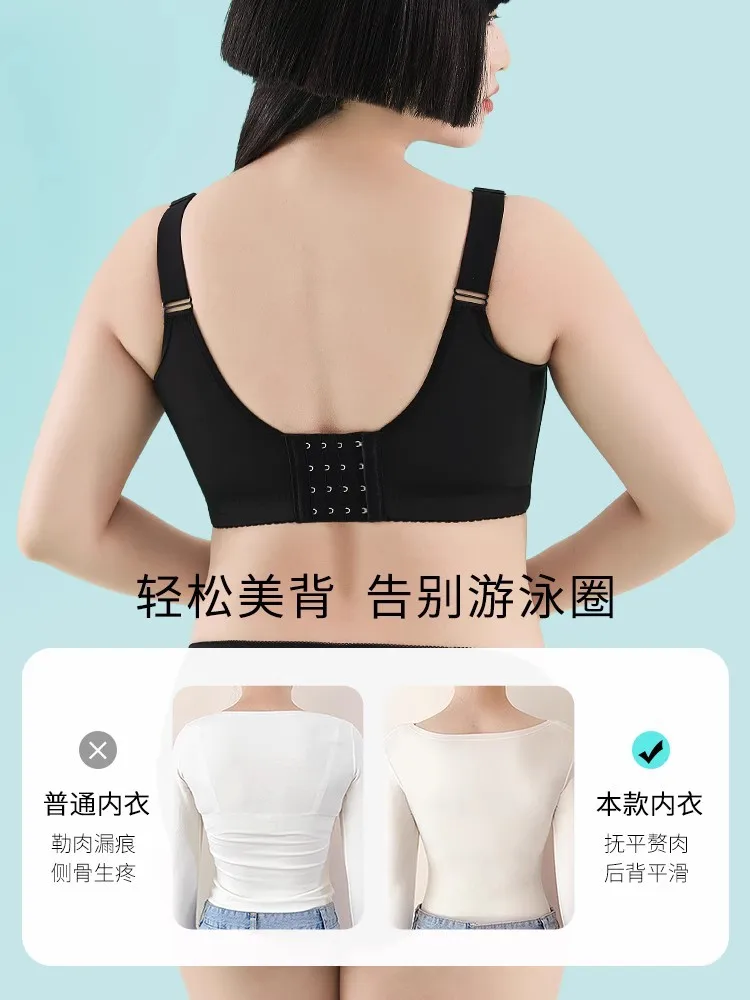 100% Cotton Large Bra Full Cup Lingerie Women Thin Gathered Anti-sagging Summer Minimizer 70-105 F G Cup