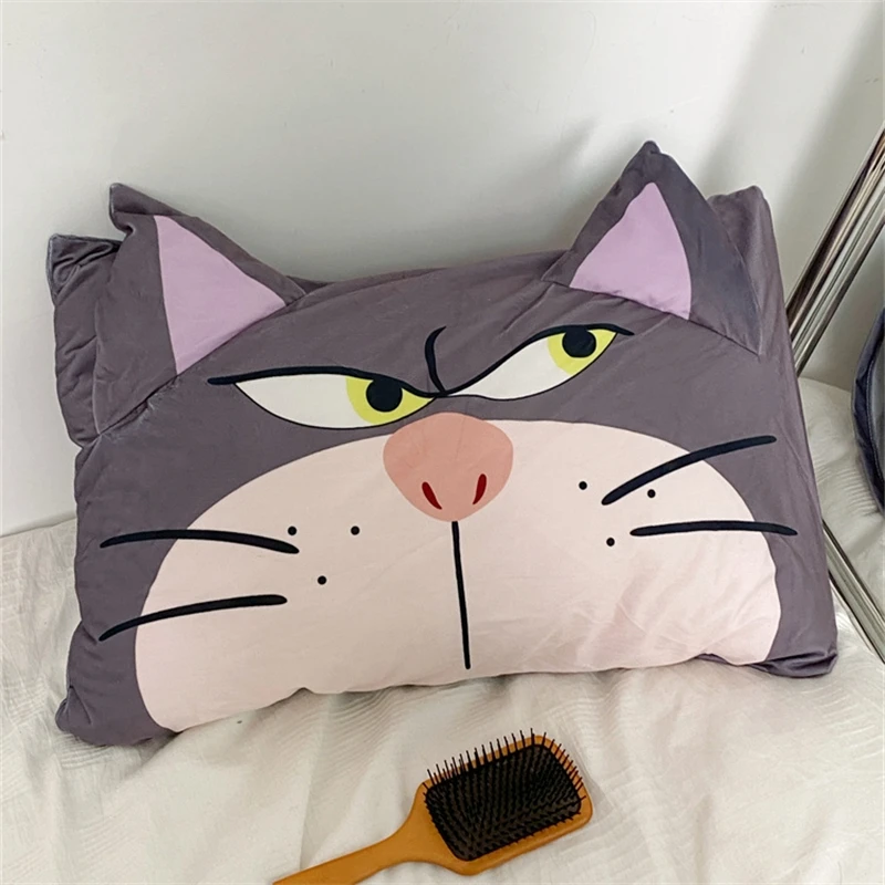 Disney Lucifer Cat federa Lovely Lucifer Cat peluche fodera per cuscino Cute Anime Grey Cat federa letto decorazioni per la casa regali ragazza