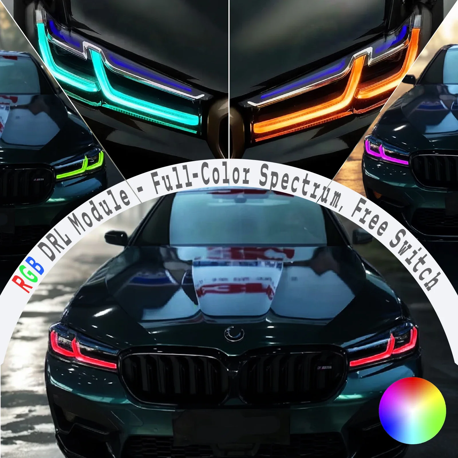 For BMW 5 Series 2021-2023 G30 G31 G32 F90 525 530 540 RGB DRL Module, Full Spectrum DRL with Phone App Control