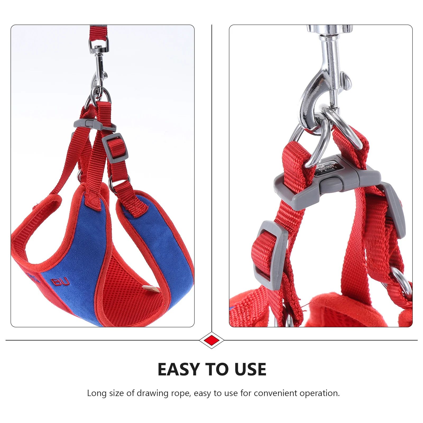 

1Set Escape Proof Pet Harness Leash Adjustable Breathable Suede Mesh Vest Lightweight Comfortable Dog Cat Walking Training