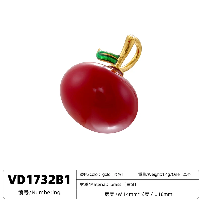 ZHUKOU Simulation Pearl Drop Oil Christmas Eve Christmas Fruit Sweet And Lovely Jewellery Accessories 1 Pcs:VD1731-VD1735
