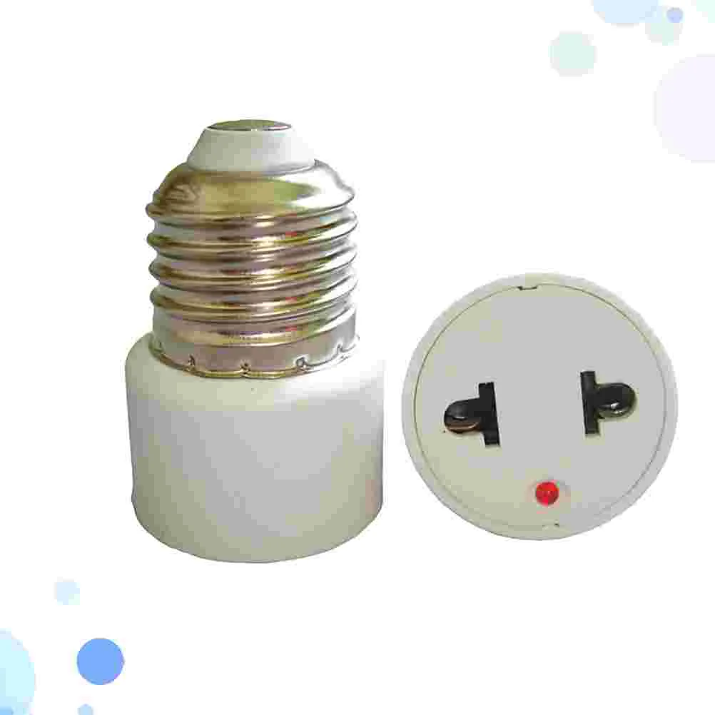 

2 Pcs E27 to US Plug Ligth Socket Hole Flat Base Lamp Bulb Adapter Holder Converter