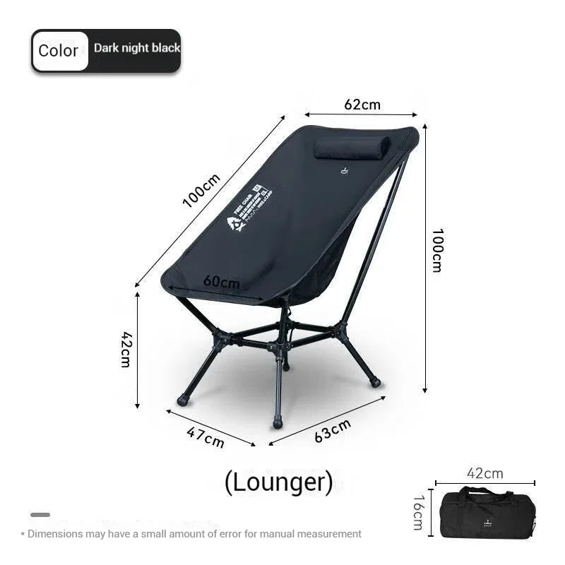 Defthike Outdoor Folding Camping Chair Portable New Moon Chair Outdoor High Back Lounge Chair Aluminum Alloy Free Lounge Chair