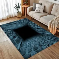 3D Hole Illusion Rug Realistic Cave Floor Rug Unique Optical Illusion Rug for Living Room Fun Novelty Home Decor Popular Rug Ins 3