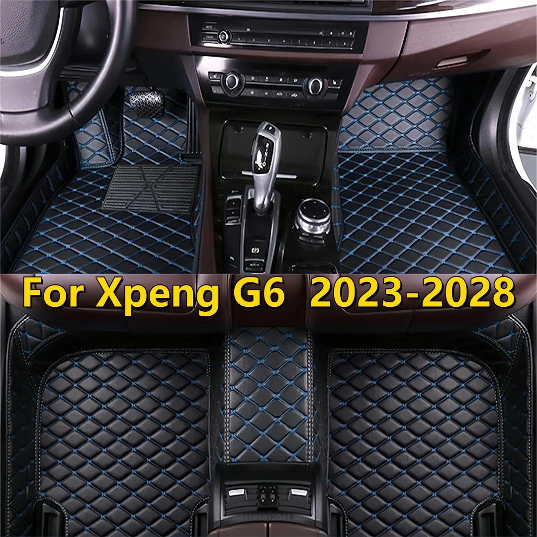 Custom Leather Car Floor Mat For Xpeng G6 2023 2024 2025 2026 2027 2028 Waterproof Auto Carpets Interior Accessories