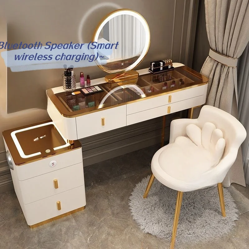 Hot Sale for Home Retail Wood Dressing Table Modern Luxury Vanity Dresser Lighted Mirror Foldable  for Bedroom Bathroom