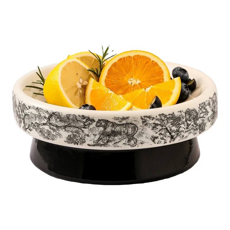 

High-value fruit plate light luxury high-end snack plate ceramic high-footed candy plate