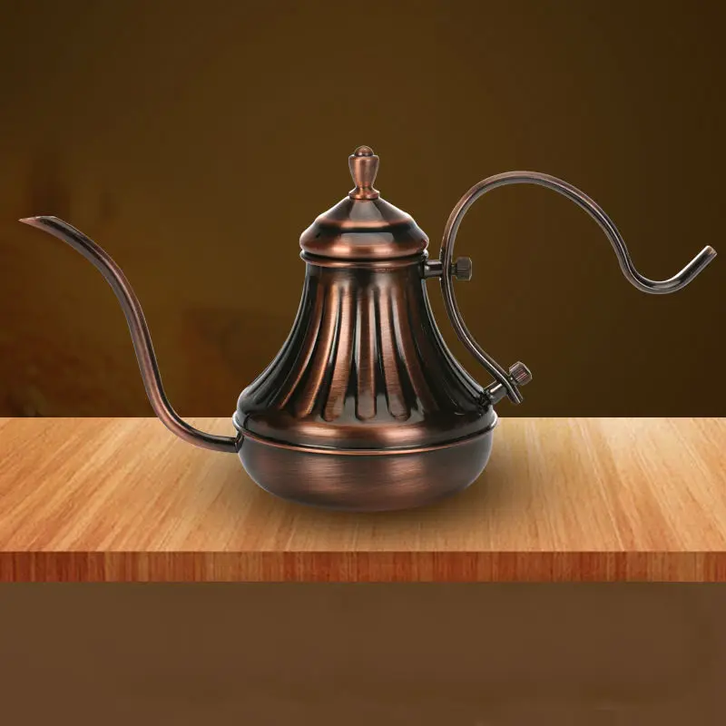 Cafetera  acero inoxidable, hervidor  goteo  café  420ml, bote  boca fina real chapado antiguo