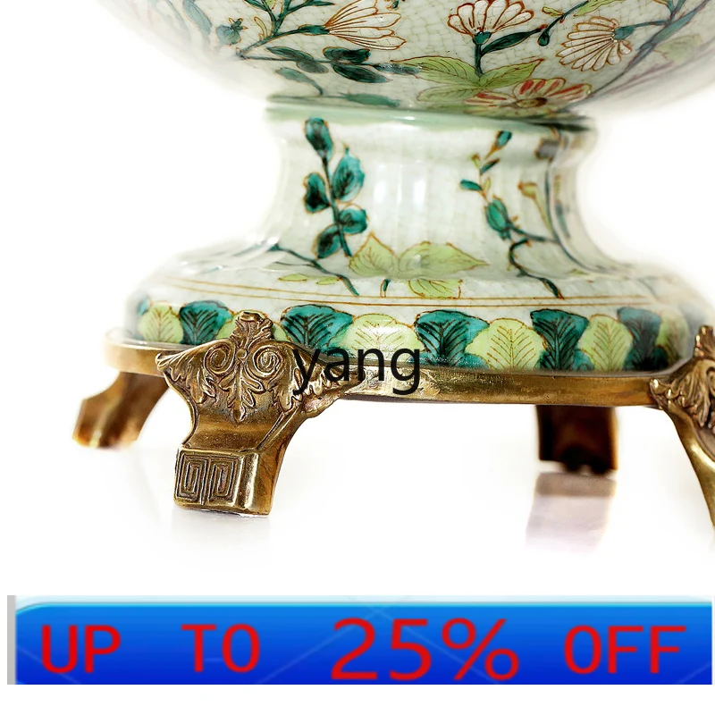 lmm  Hand-Painted Ceramic with Copper Ingot Fruit Plate