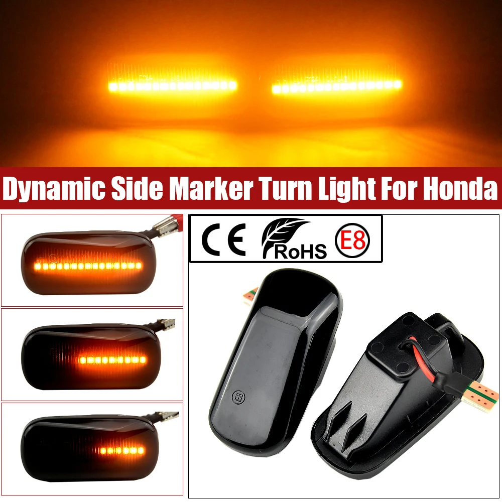 

2 шт. светодиодные боковые габаритные фонари-указатели поворота с прозрачными линзами, белые, для Honda Civic Jazz 34301-S5A-013, автомобильный аксессуар