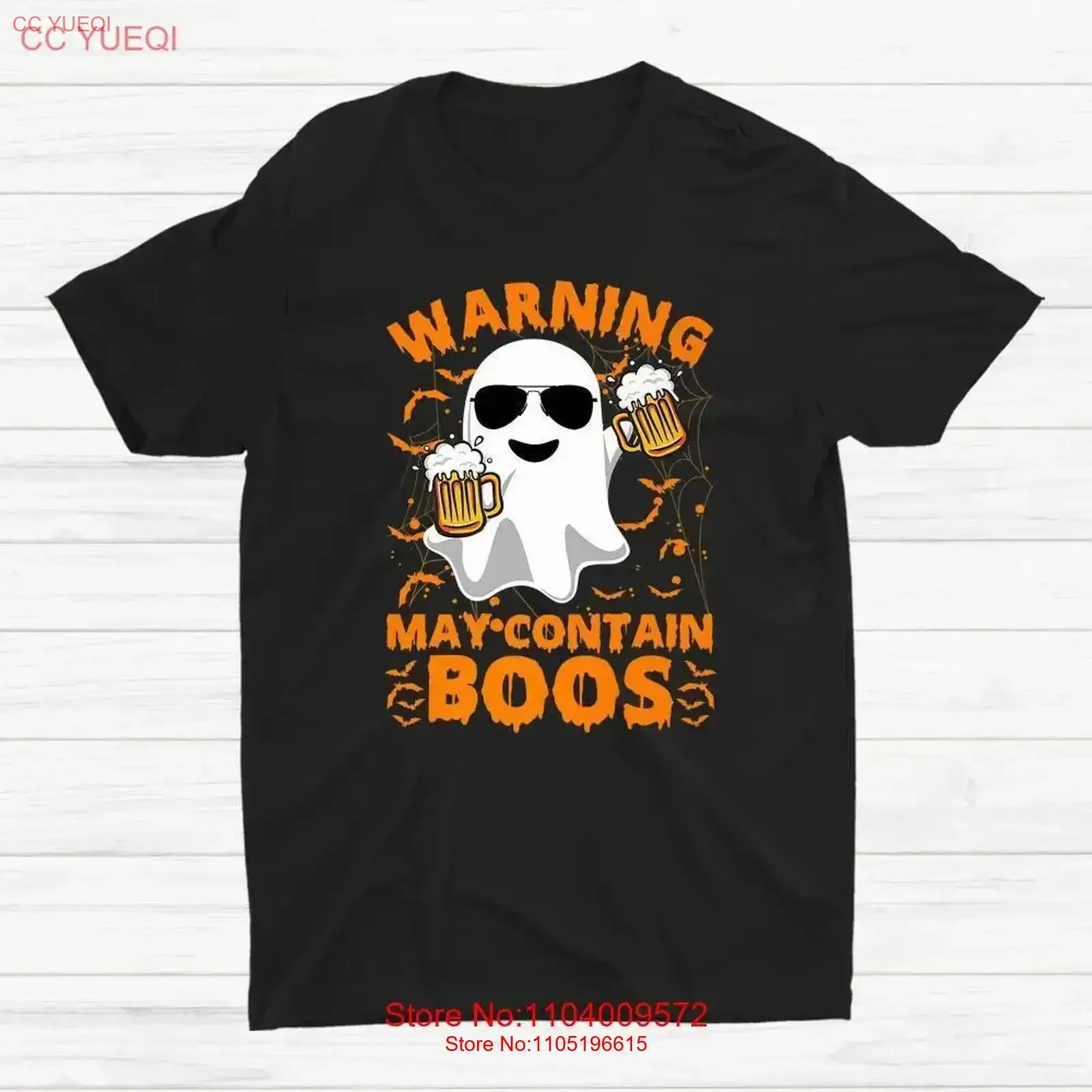 Warning May Contain Boos Ghost Drink Beer Halloween T shirt Size S 5XL vintage Washed Soft Versatile Unisex homme Stylish