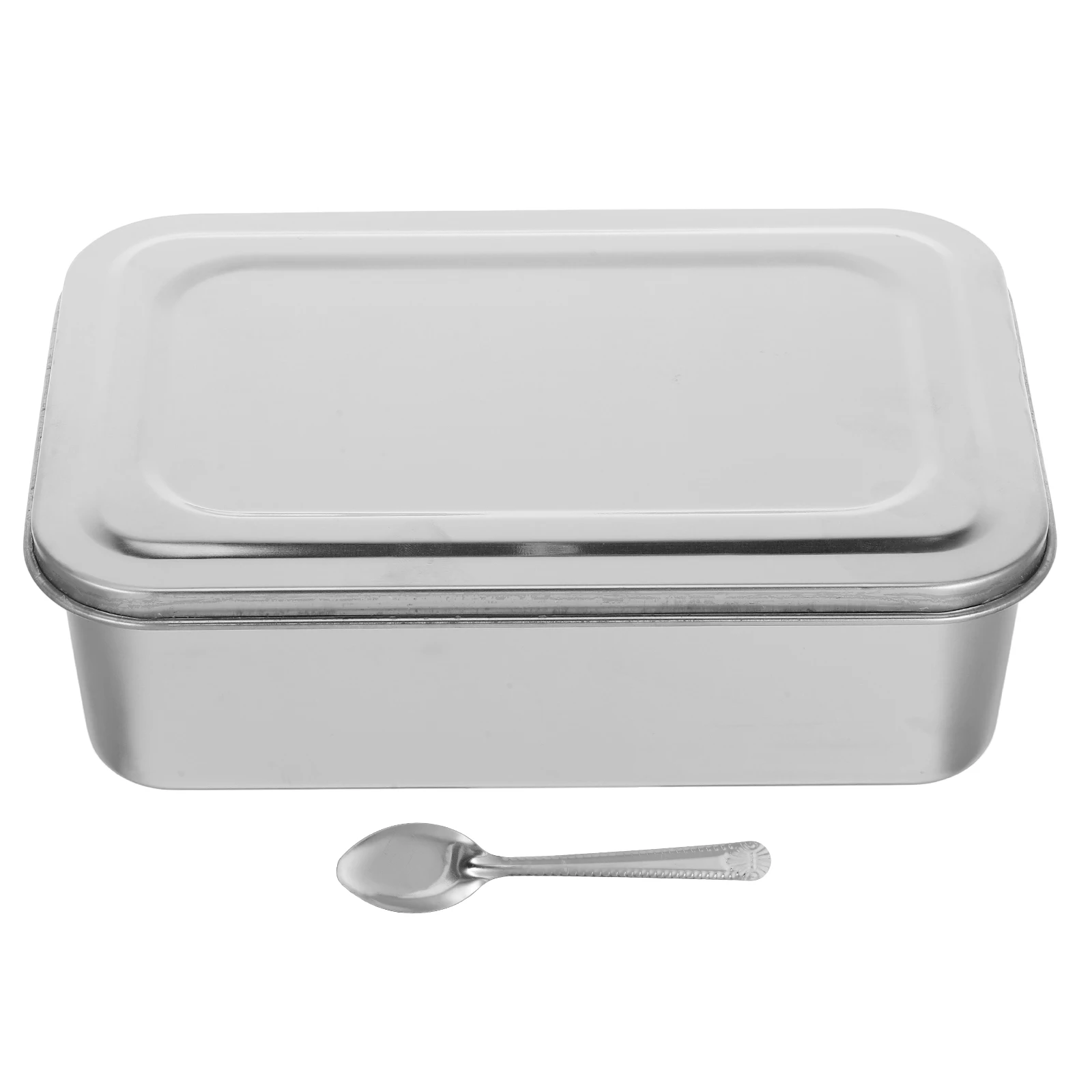 

304 Stainless Steel Lunch Box 1000 ML Metal Food Container Safe Non-Toxic Easy Wash Square Child Outdoor Picnic Camp Student