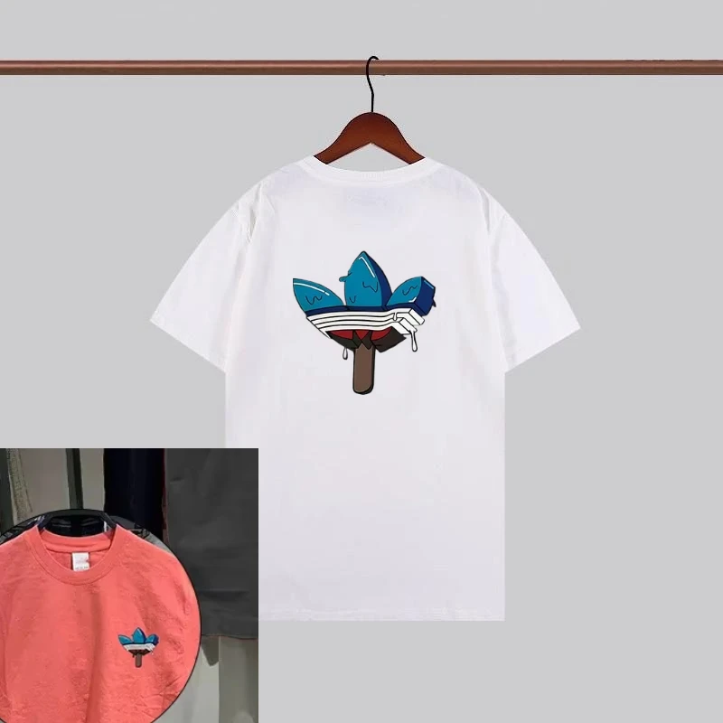 

Trend Printed Cotton Round Neck T-shirt Men and Women with The Same Loose Casual Short Sleeve Couple Top 2025 New Half Sleeve