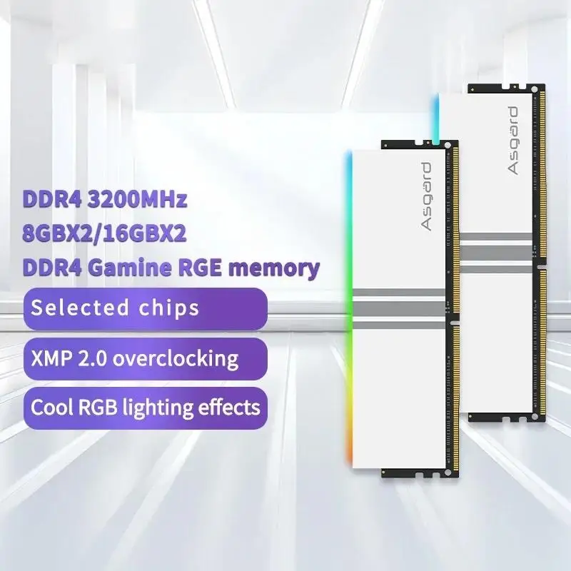 New! Valkyrie Memory DDR4 RAM PC 8GBX2 16GB 32GB 3200MHz 3600MHz RGB RAM White heatsink OC Performance for Desktop