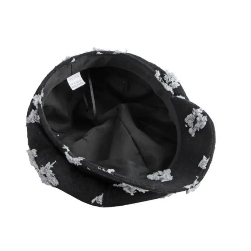 Béret à fleur en acrylique, casquette octogonale chaude, chapeau de journal pour filles et femmes 02, collection printemps et automne 2022