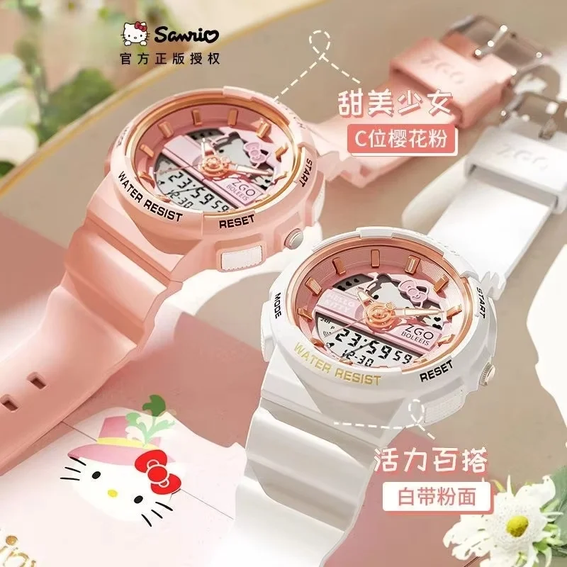 Hot Sale New Wristwatch Girl Alarm Clock Hello Kitty Waterproof Sports Digital Watch My Melody Kuromi Little Twins Watches Gift