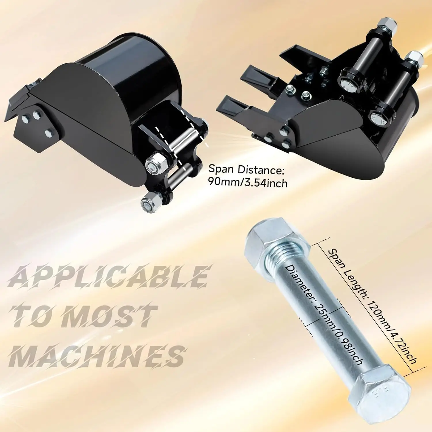 Kos do kopania rowów przemysłowy 200mm, wąski kos do kopania rowów dla minikoparek, wytrzymały kos do kopania z metalowymi zębami