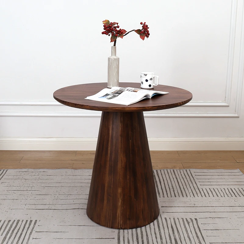 

Tea Easthetic Coffee Table Side Wooden Round Mini Patio Coffee Table Minimalist Small Mesa Lateral Para Sala Home Bar Furniture