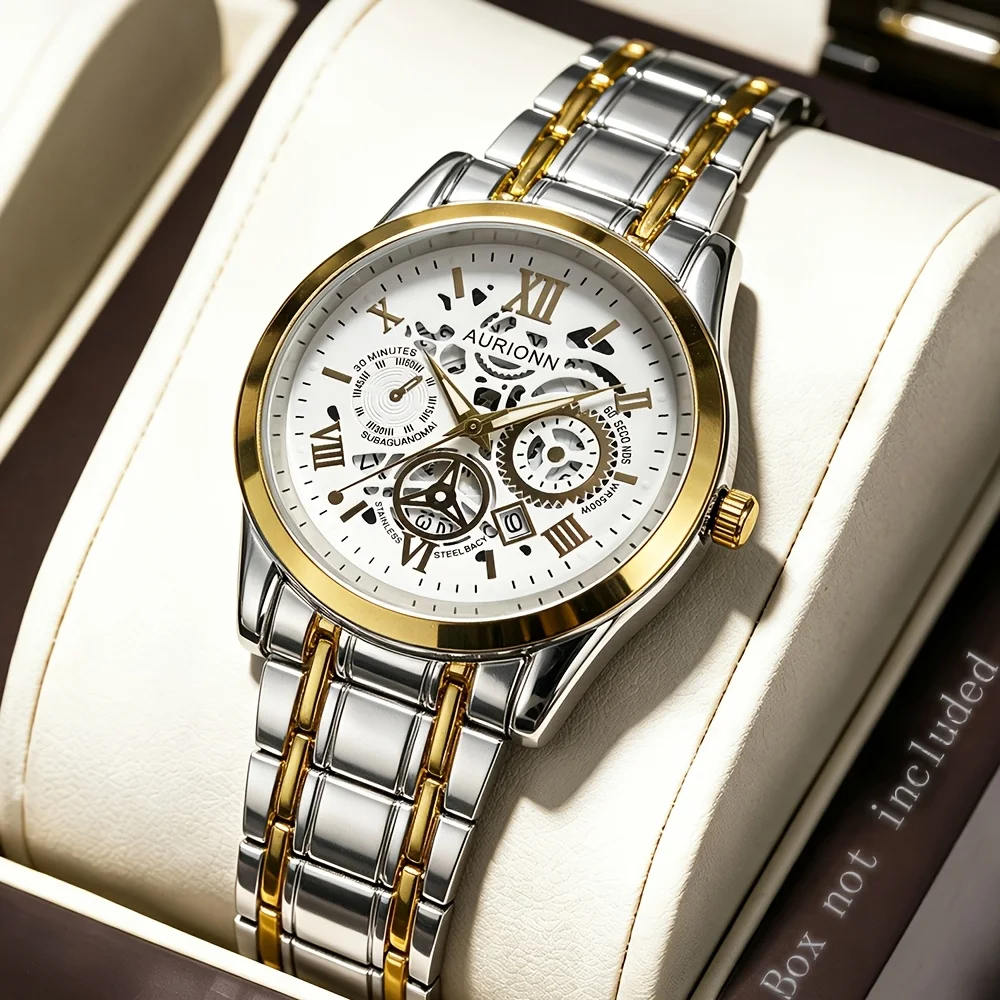 Casual Business Men's Alloy Strap Quartz Watch, the Best Gift for Lovers, Fathers, Boyfriends, and Children on All Holidays