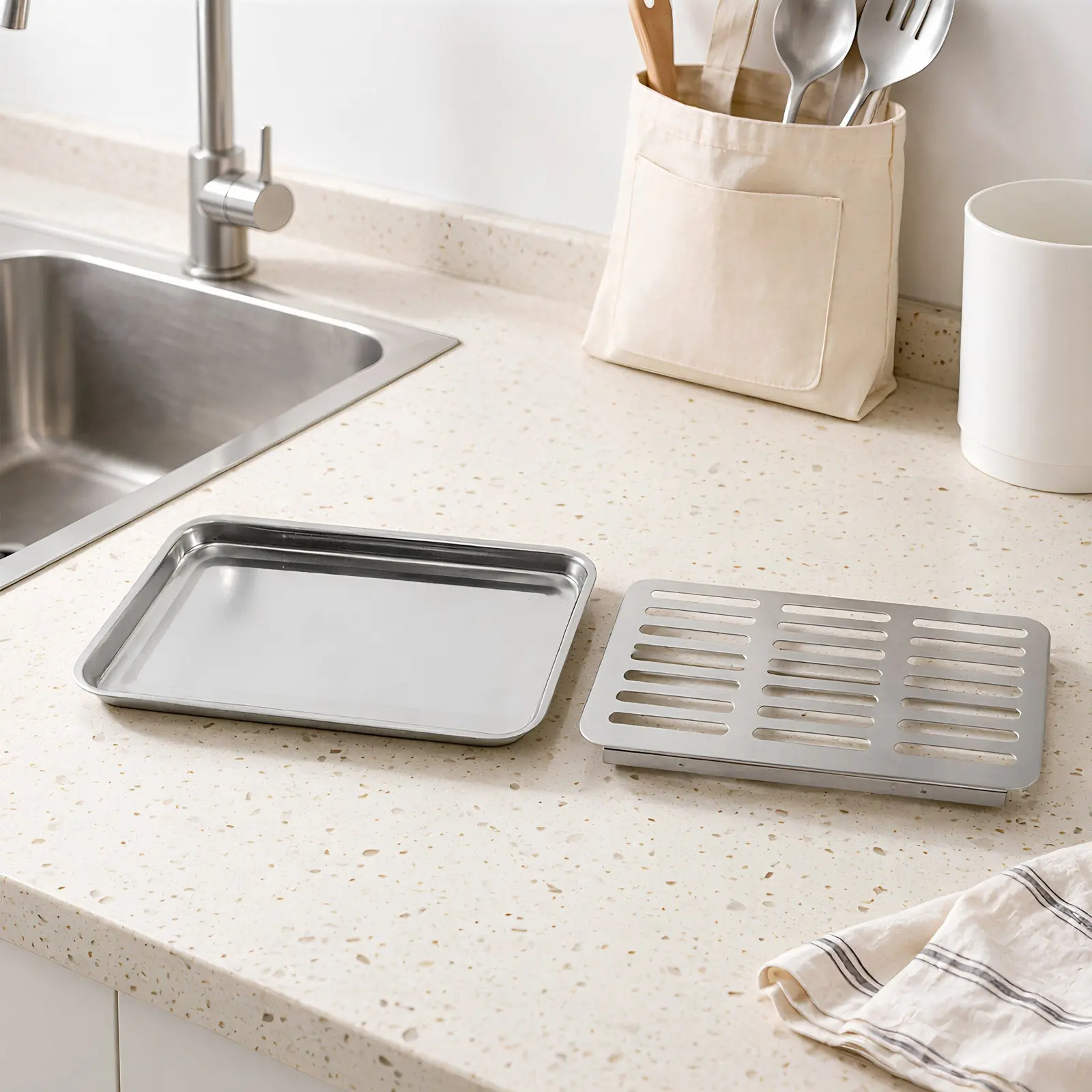 Stainless Steel Beverage Drip Tray Commercial Juice Urn Spill Containment Tray Coffee Bar Countertop Dispenser Accessory Spill
