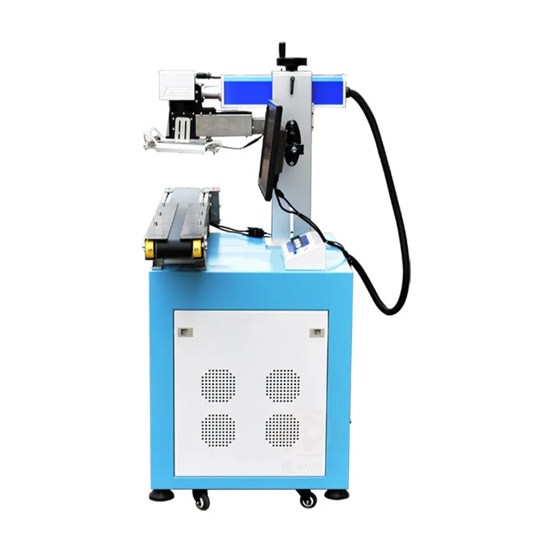 Raycus Fiber Laser Marking Machine 20W 50W With Rotating Device Engraving Plastic Stainless Steel Jewelry Metal Fittings Cutting