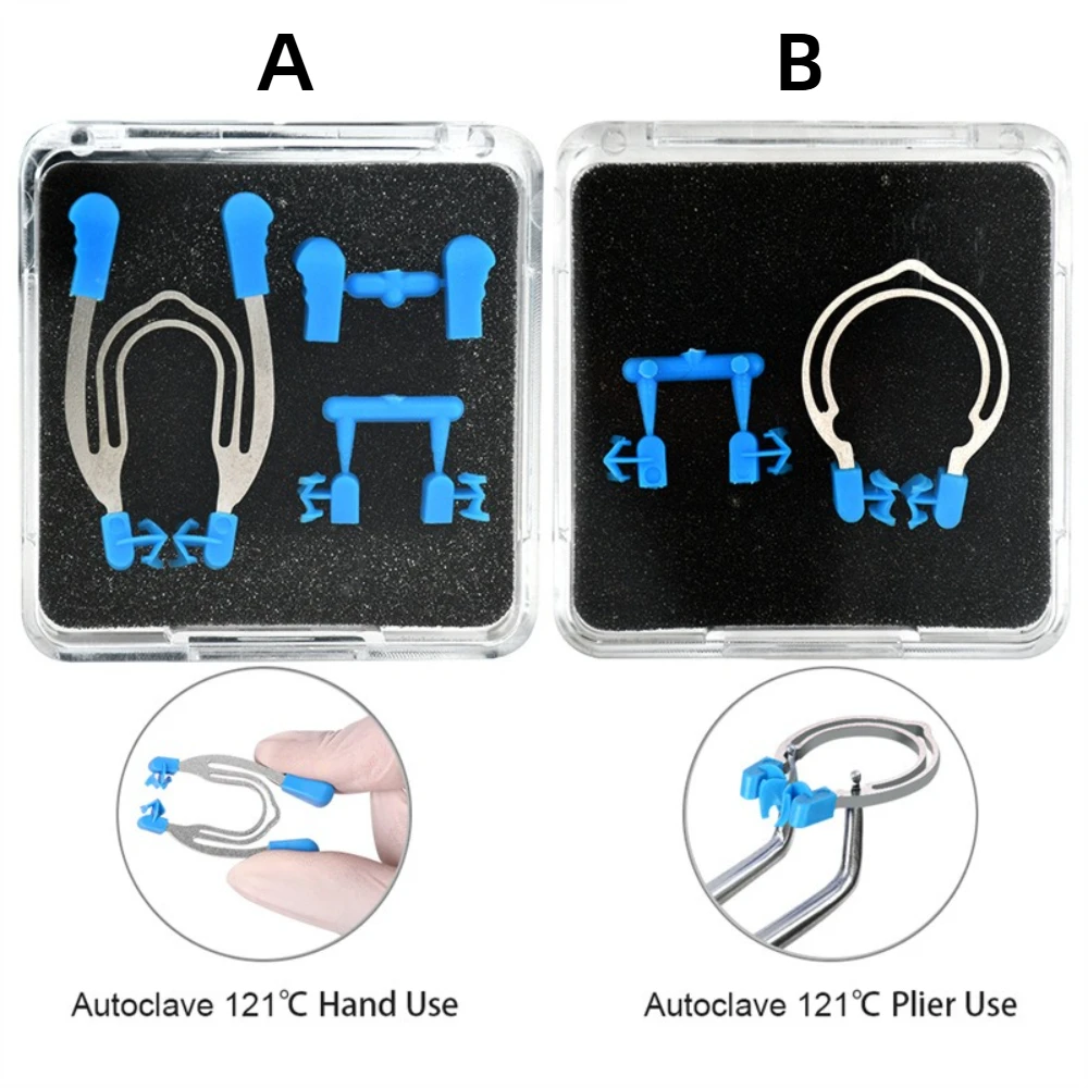 

1box Dental Matrix Band Clamp Set Autoclavable Metal Spring Clip Matrices Clamps Rings Forming Sheet Clip Dental Material Tool