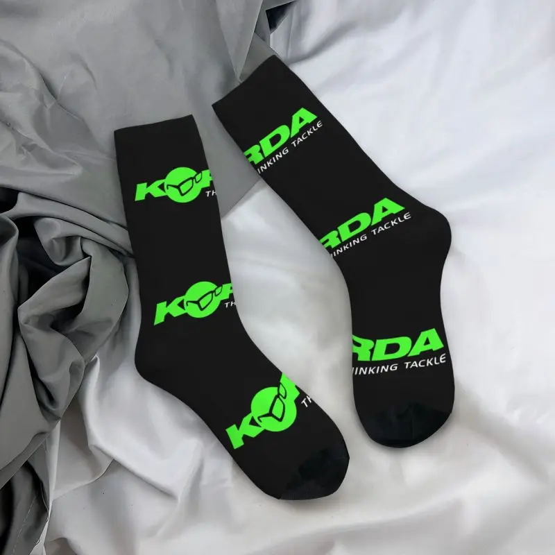 Fashion Korda Fishing Logo Socks Women Men Warm 3D Printing Fish Carp Fisherman Gift Sports Football Crew Socks