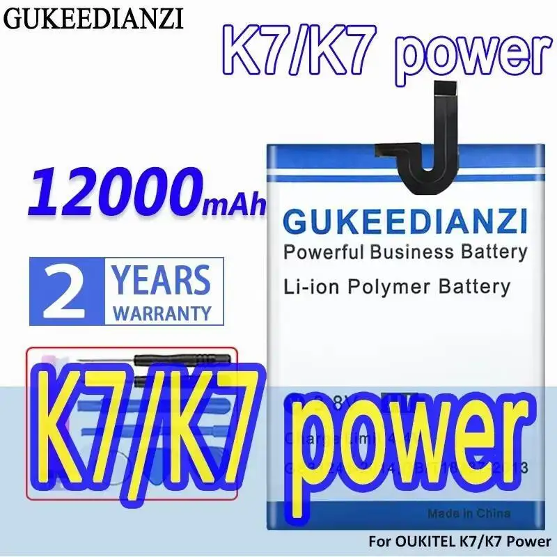 

12000Mah Mobile Phone Battery For Oukitel K7 Power Good Low-Temperature Performance Lightweight