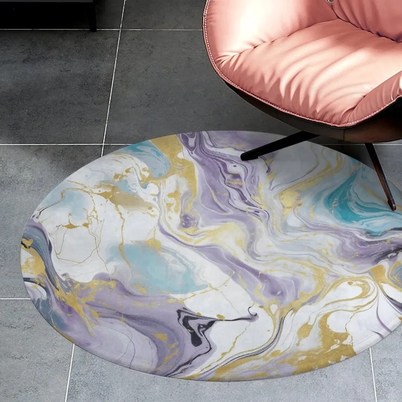 Herbal Plant Print Round Carpet Soft Decorative Floor Mat Botanical Minimalist Floor Rug for Living Room Bedroom Home Decor