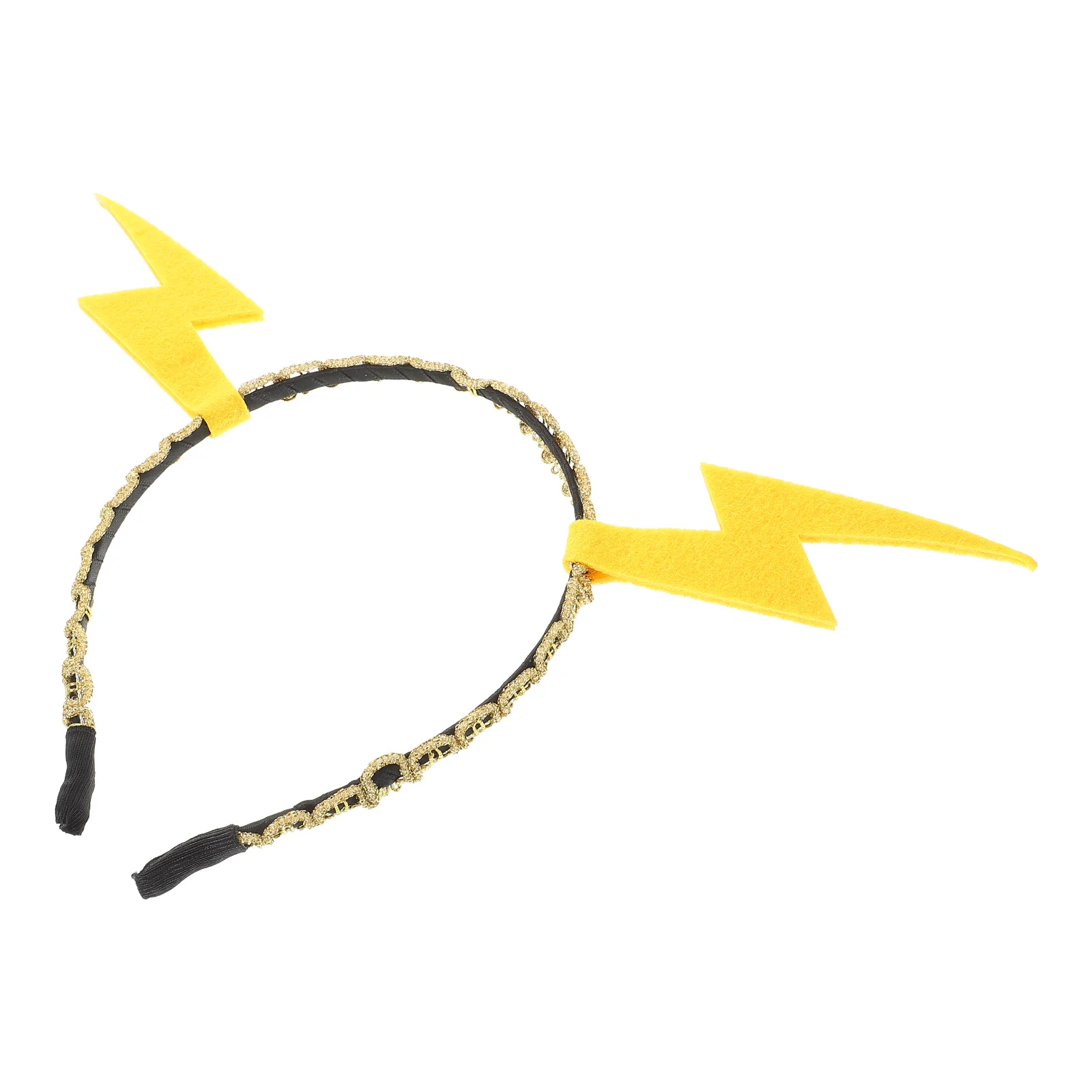 

Hairband Yellow Felt Golden Lace Adjustable Size Comfortable Party Headdress Cosplay Performance Christmas Decor