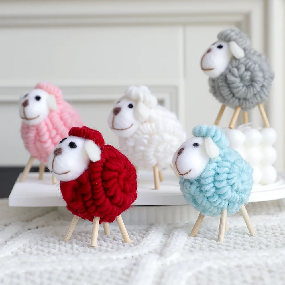 

Colored Wool Felt Sticker DIY Christmas Decorations - Little Sheep Christmas Crafts