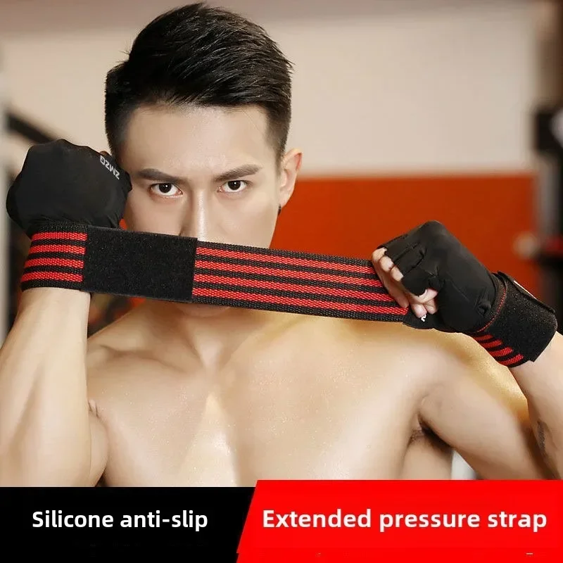 الرجال والنساء الدراجات اللياقة البدنية تسلق قفازات تنفس عدم الانزلاق الحرير الجليد نصف اصبع اللياقة البدنية قفازات تمديد معصمه قفازات