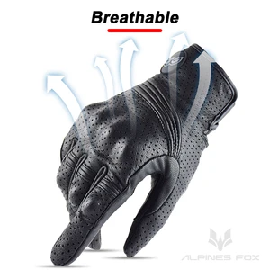 Ziegenleder -Motorradfahrhandschuhe, Touchscreen, Motorrad, Motocross, Laufen, Sommer, Yamaha, BMW, Honda 10 Hauptverkauf Honda Handschuh - №8