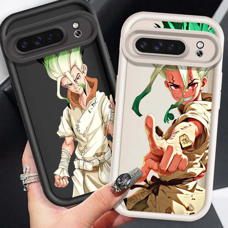 Dr.STONE Cool Cute Art For Google Pixel 9 8A 8 7 7A Pro XL 5G Eye Ladder Phone Case Soft TPU Shockproof Cover