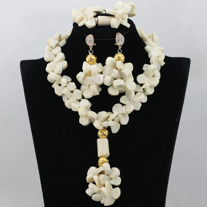 Delicate African Coral Beads Jewelry Set Nigerian Wedding Necklace Green Coral Beads Bridal Jewelry Sets  ABF994
