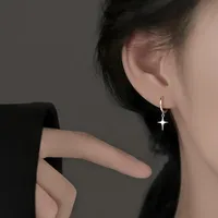 REETI 925 Sterling Silver star hoop Earrings Temperament Simple Inlaid for Women Wedding Jewelry Accessories