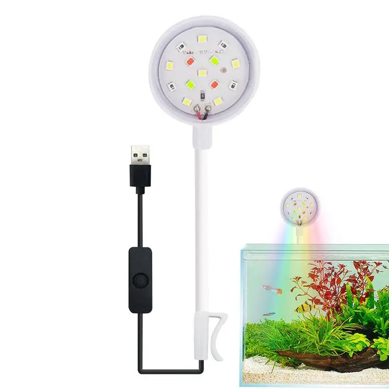 Fish Tank Lamp Clip On Fish Tank Lamp With 360-Degree Rotation Aquarium Accessories For Turtle Tank Fish Tank Aquarium Living