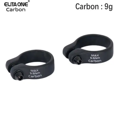 Imagen 2 del producto ELITAONE Abrazadera de tija de sillín de carbono 31,8/34,9 mm Abrazaderas ligeras para tijas de sillín de bicicleta de montaña/carretera