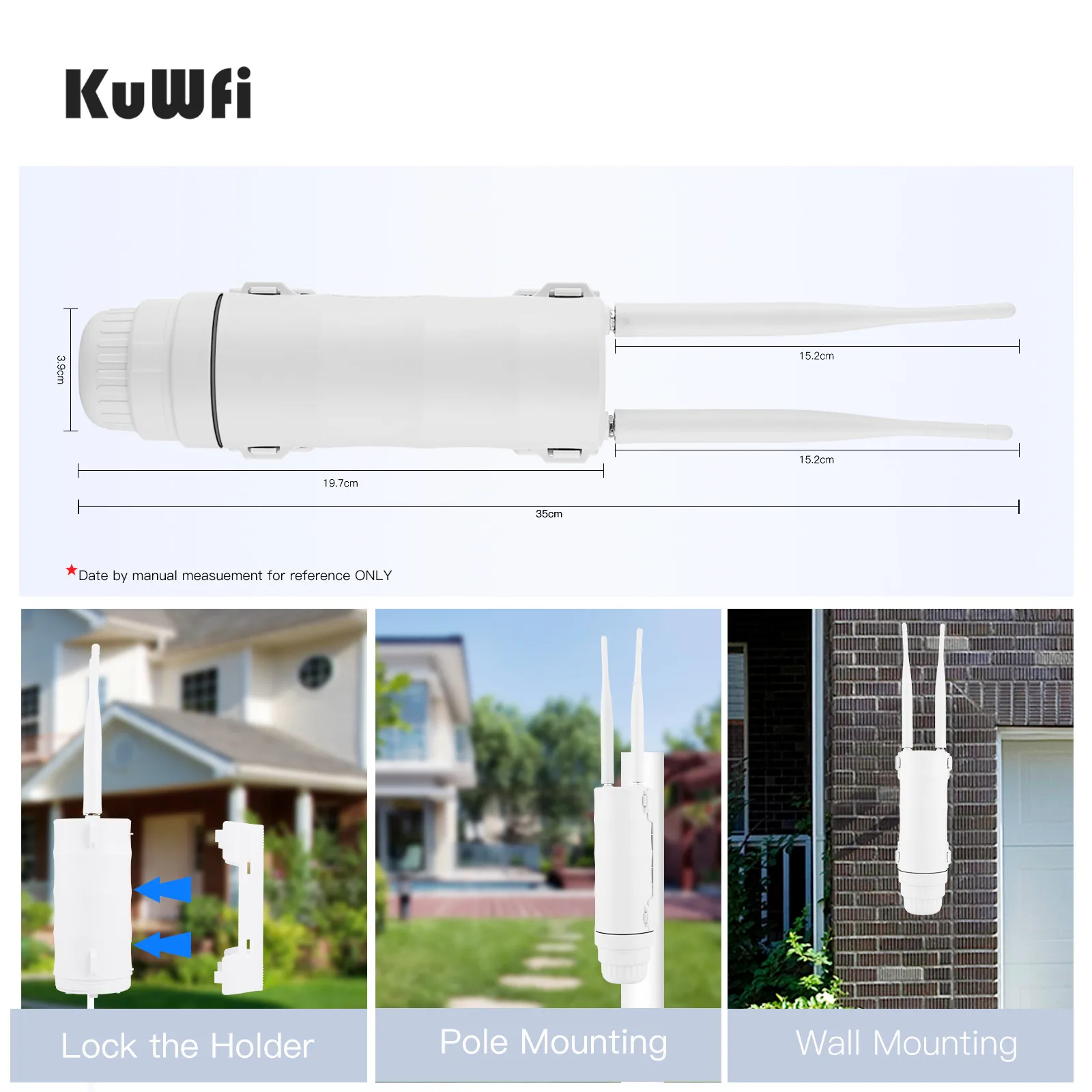 KuWFi 4G LTE Outdoor WiFi Router 300Mbps Waterproof SIM Card Router Wireless AP WIFI Extender Support 64 Users For IP Camera