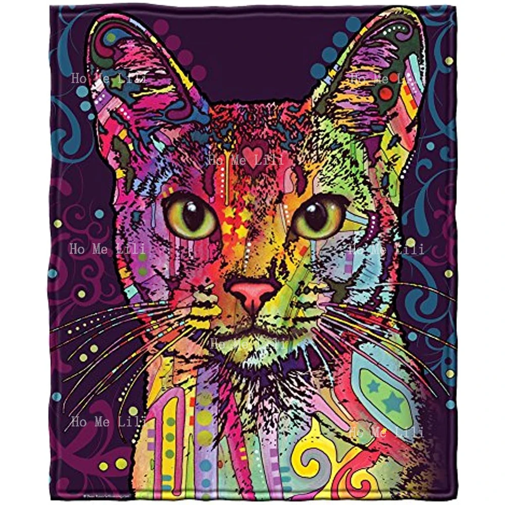 

Colorful Cat Velvet Blanket Super Soft Plush Blanket