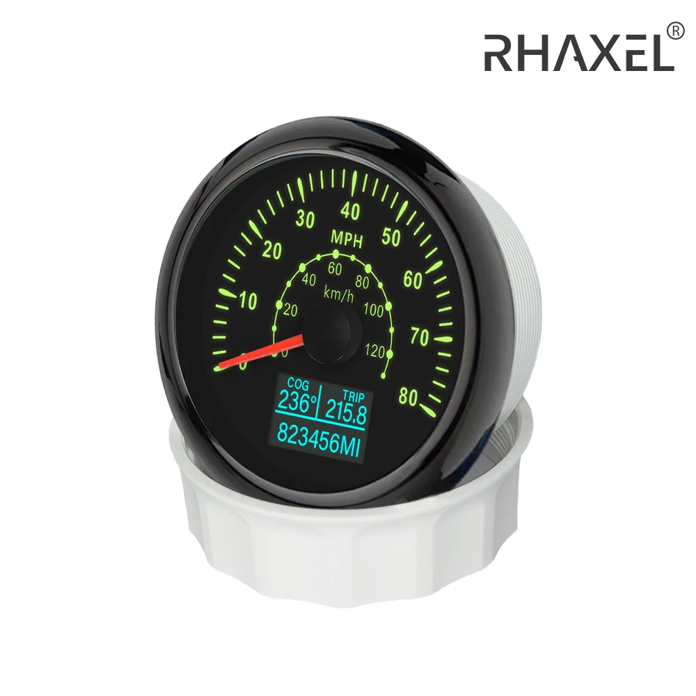 

RHAXEL 85mm GPS Speedometer Odometer Gauge with Course Over Ground for Car Truck Motorcycle Boat with 7 Backlights 12V 24V