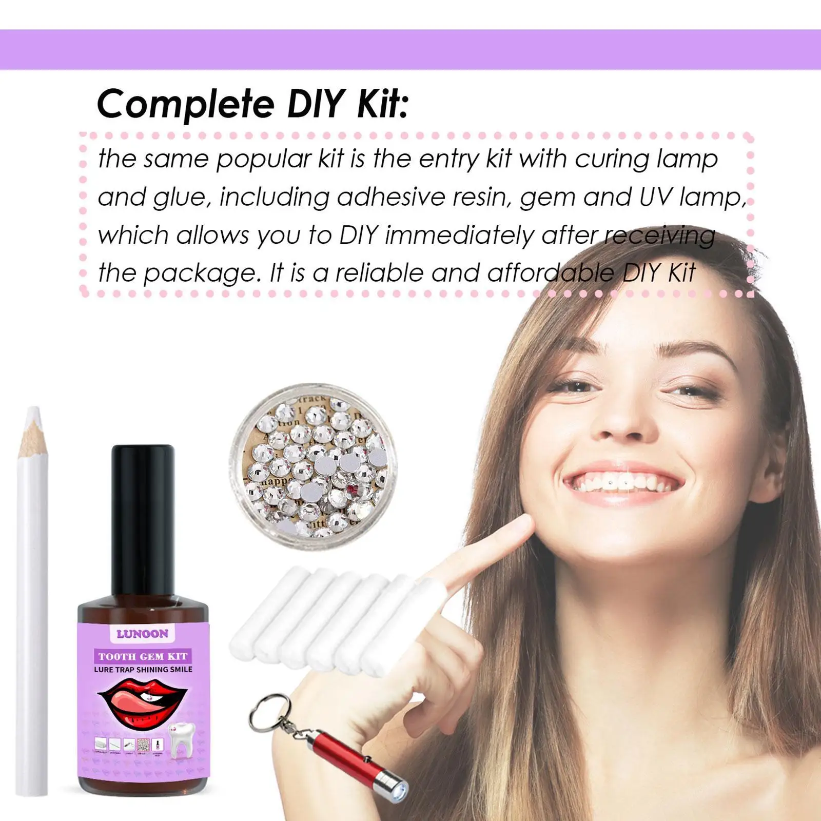 DIY Tooth Gemstone Kit Easy To Remove And Install Super Sticky Glue Resin Anti-drop Crystal Jewelry Tooth Decoration Jewelry Kit