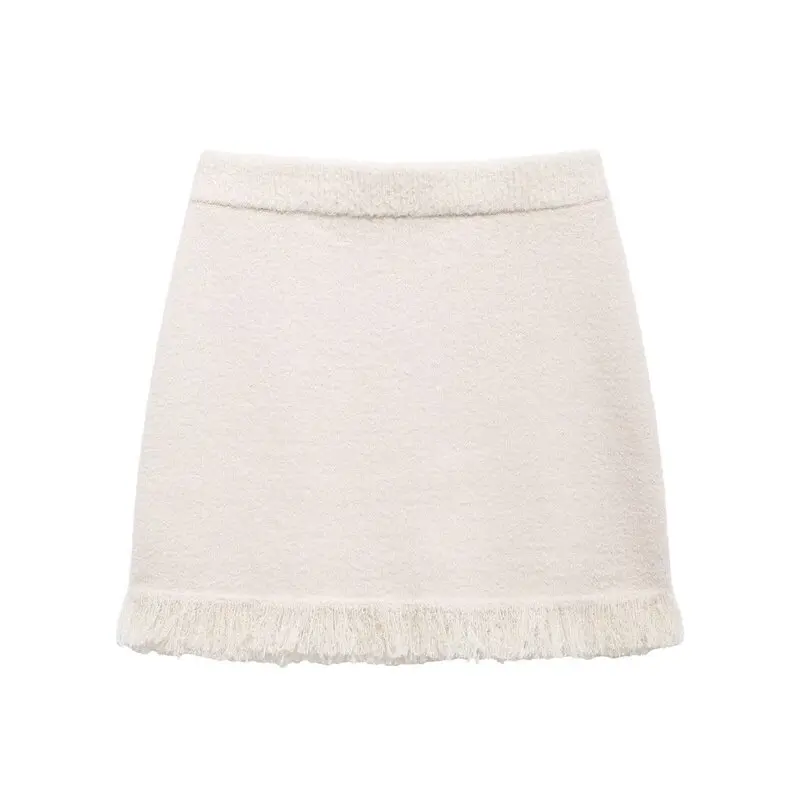 

Women's Knot Decorated round Ne Long Sve Knitted Jaet And Skirt Faion Set Autumn 2024 New Arrival