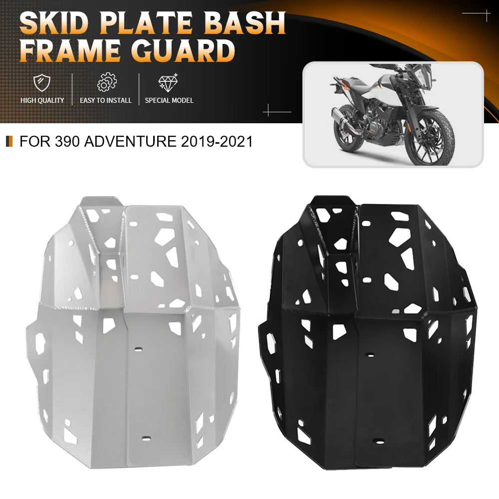 For 390 ADVENTURE 2019-2021 2020 Motorcycle Skid Plate Bash Frame Guard Engine Guard Skid Plate Parts 390 Adventure Accessories