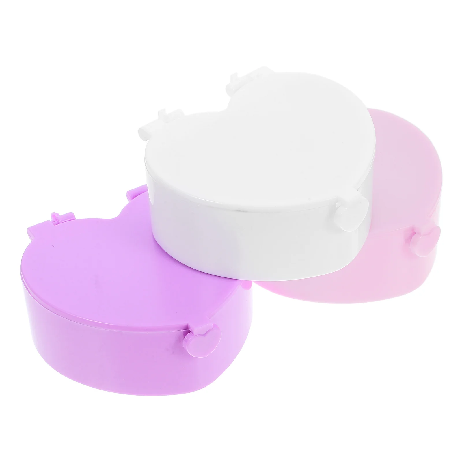 

3 Pcs Storage Boxes Jewelry Heart-shaped Display Case Personality Earring Holder Organizer with Mirror Cute Things