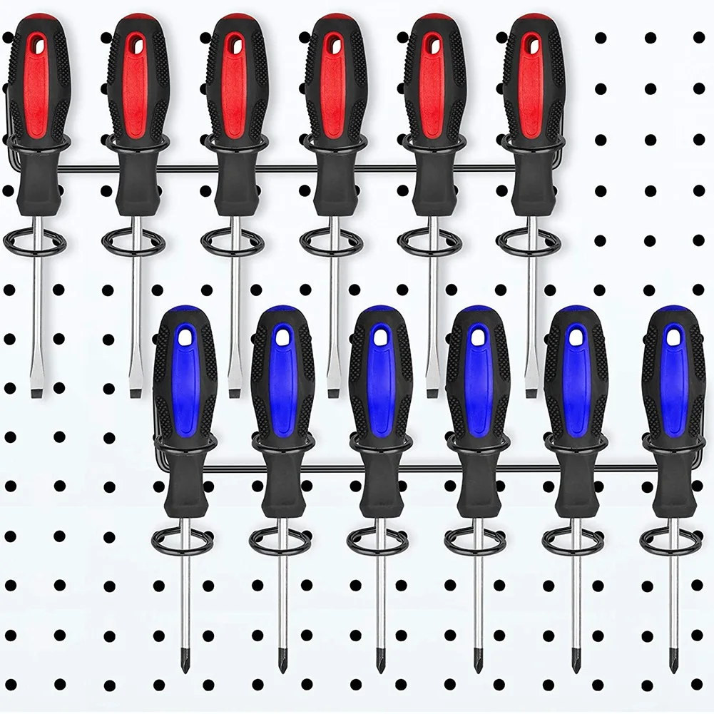 4 buah dudukan obeng Pegboard dudukan Multi-Tool Aksesori Pegboard dudukan alat Multi-Ring untuk Pegboard