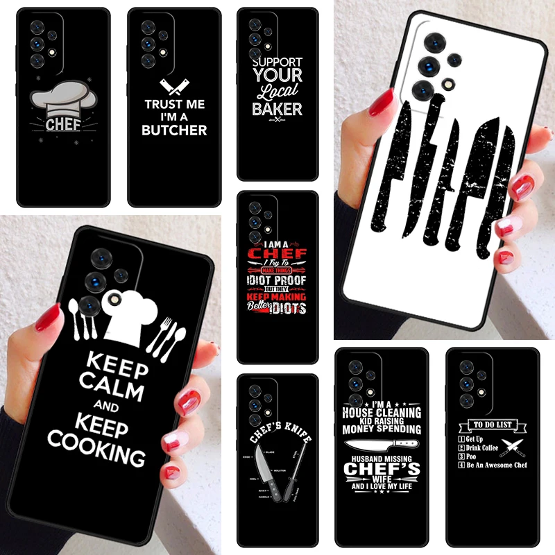 Knife kit kitchen gadget Case Cover For Samsung Galaxy A52 A72 A73 A20e A21S A50 A70 A11 A12 A42 A31 A40 A51 A71 A32 A80 A91